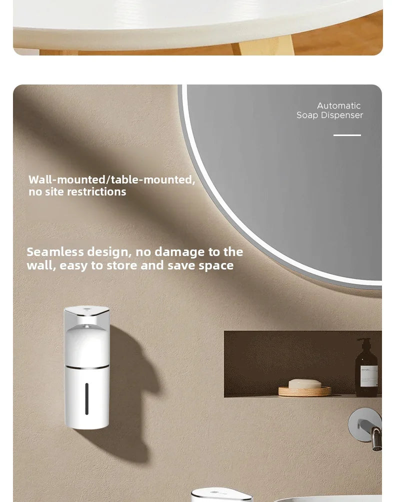 Automatic Foam Soap Dispenser with USB Charging and Smart Sensor for Bathroom