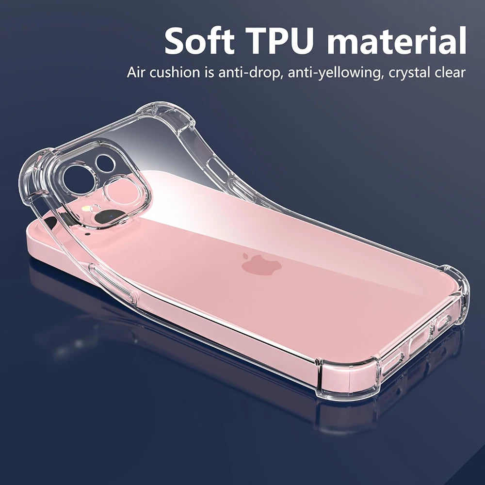 Zyvomart Luxury Transparent Case with Shockproof Silicone Bumper for iPhone