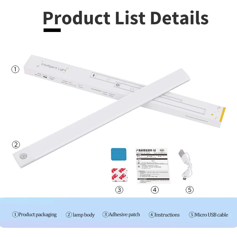 Wireless Motion Sensor LED Night Light and Rechargeable Under Cabinet Lamp