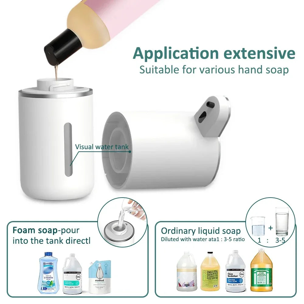 380ML Automatic Foam Soap Dispenser with USB Charging and Smart Sensor