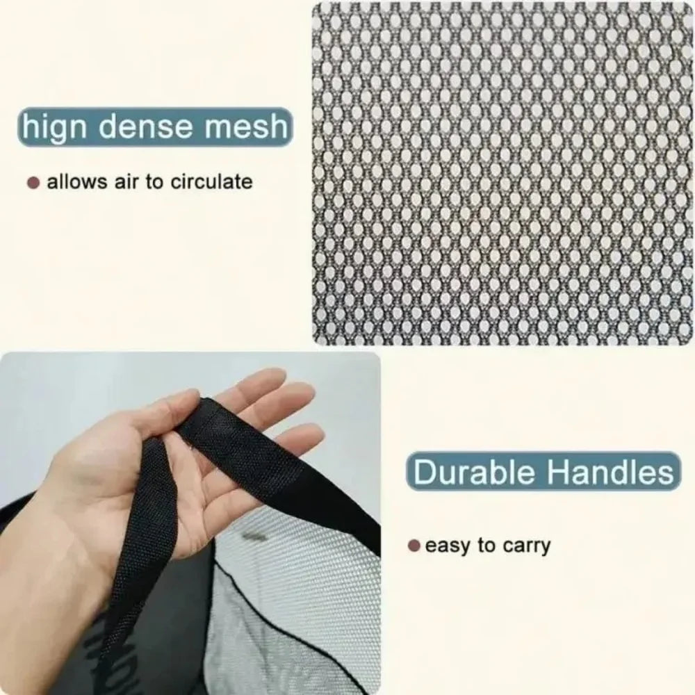 Collapsible Mesh Laundry Basket and Portable Storage Hamper