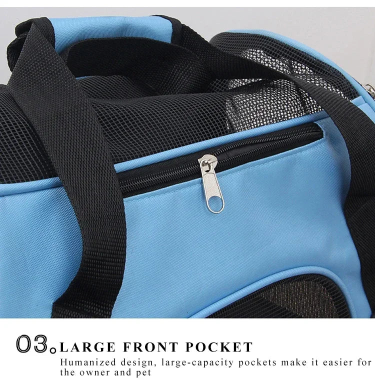 Zyvomart Portable Foldable Pet Carrier Bag - Breathable Mesh Travel Transport Handbag for Cats & Dogs