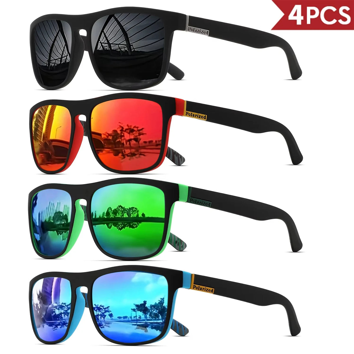 Zyvomart Men's Classical Square Polarized Sports Sunglasses UV400 PC Frame