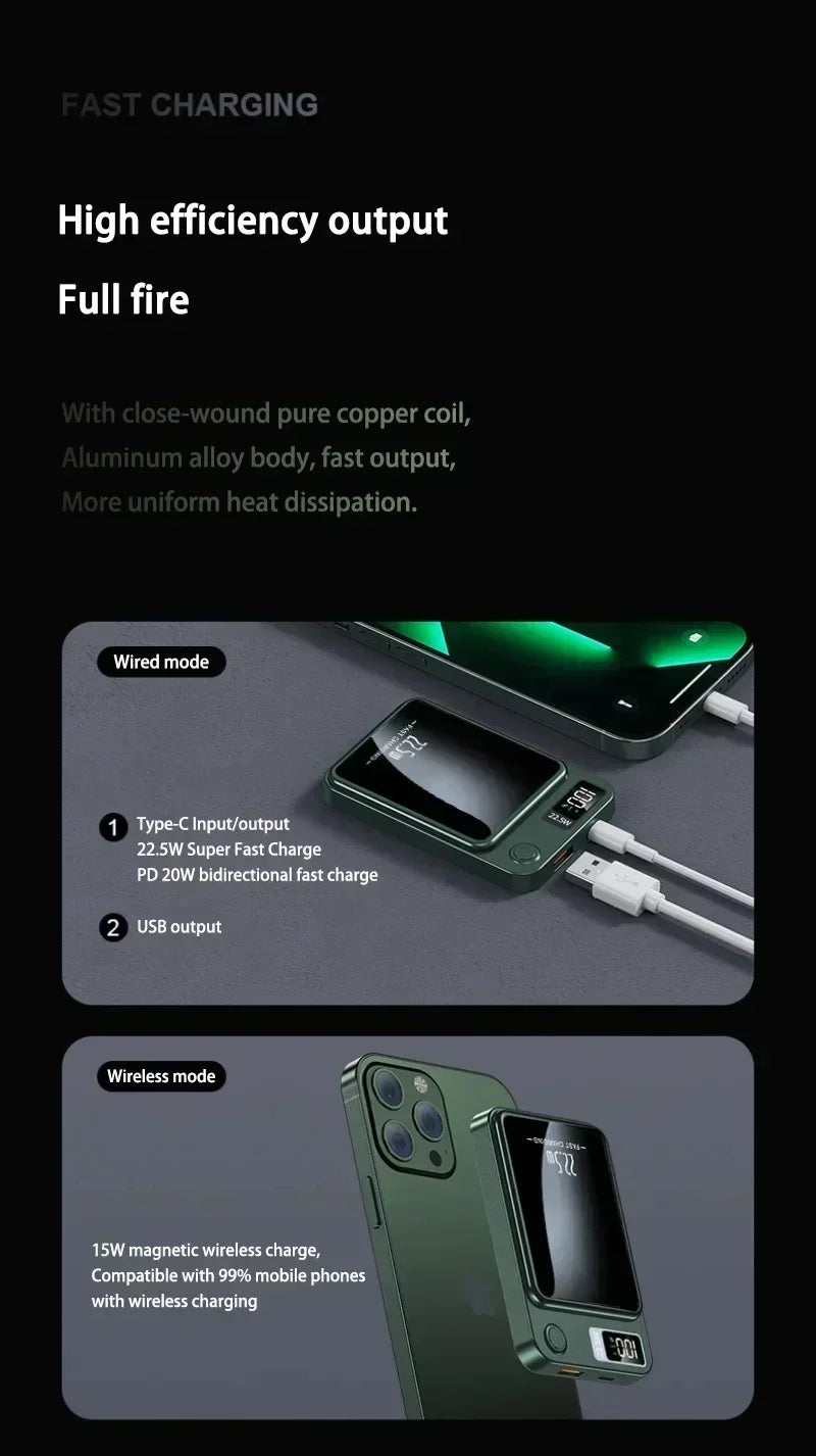 Lenovo Magnetic Wireless Power Bank and Fast Portable Charger