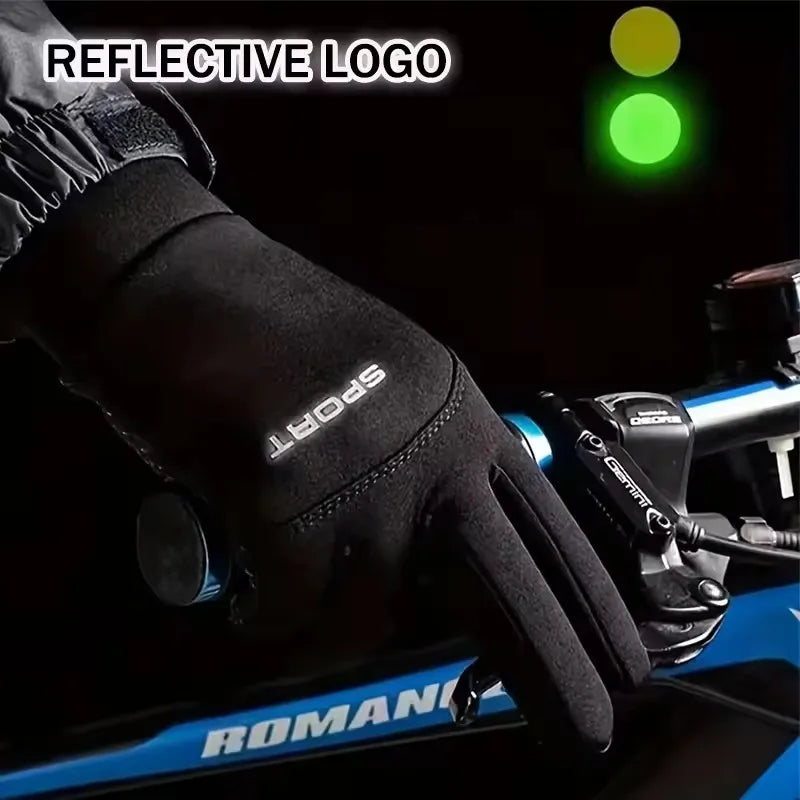 Zyvomart Unisex Winter Warm Touch Screen Windproof Non-Slip Cycling Gloves