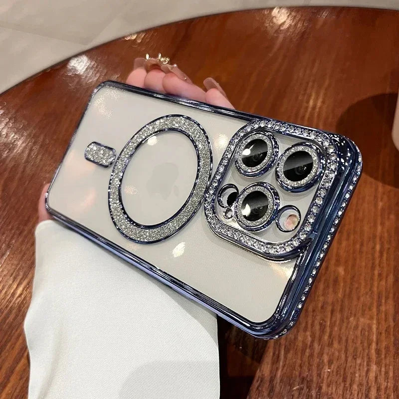 Luxury Glitter Diamond Magnetic Case for iPhone 11-17 Pro Max
