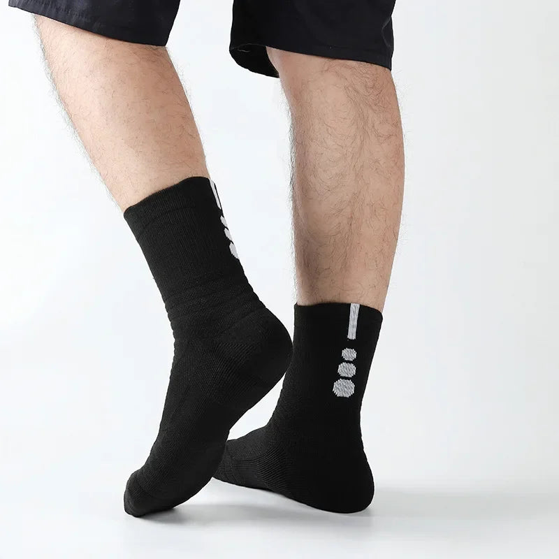 Zyvomart 3Pairs Men's Compression Socks Breathable Basketball Sports Tube Stockings