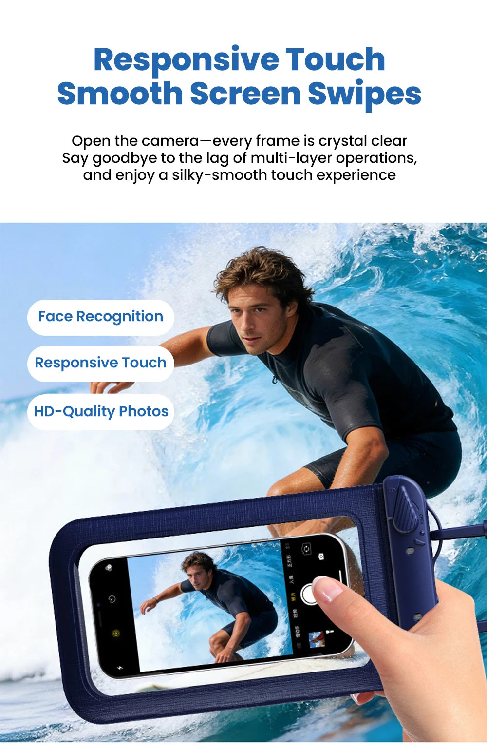 Zyvomart 7.5 Inch Touchscreen Mobile Phone Waterproof Bag for Swimming Diving