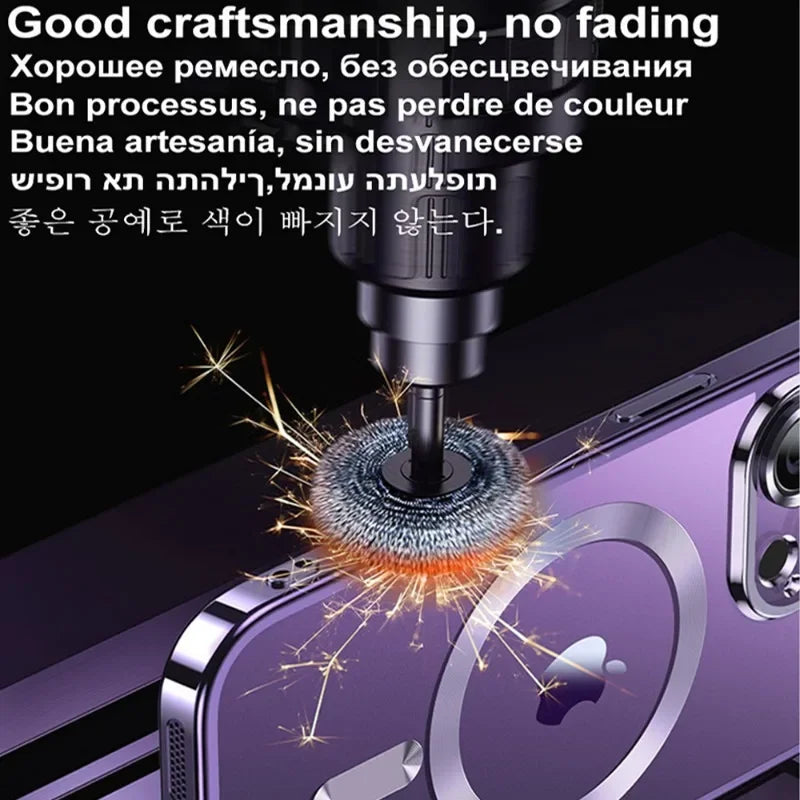 Luxury Plating Magnetic Case for iPhone 11-17 Pro Max with Lens Protector