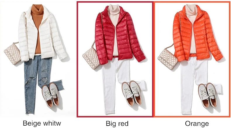 Zyvomart Women's Ultra Lightweight Packable Slim Fit Short Puffer Jacket