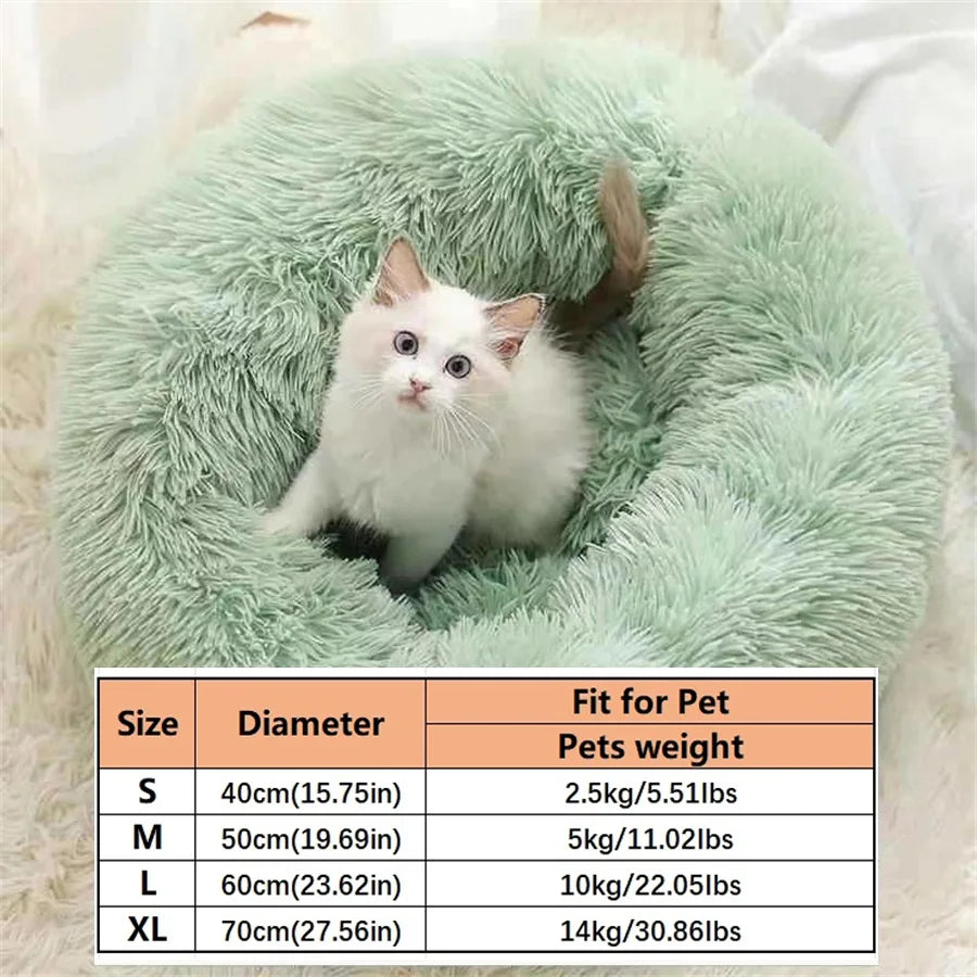 Zyvomart Soft Plush Round Donut Cat & Dog Calm Bed Washable Pad