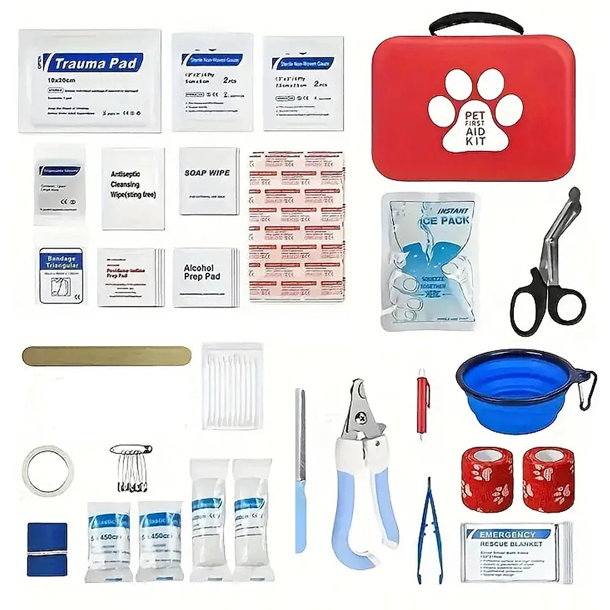Zyvomart Compact Pet First Aid Kit for Dogs & Cats - Emergency Supplies for Camping & Backpacks