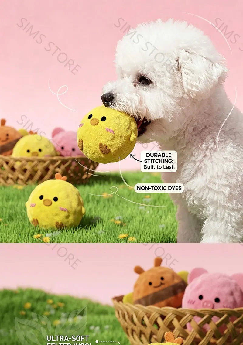 Zyvomart Interactive Squeaky Spiky TPR Dog Ball Toy Durable Puppy Chew Toy