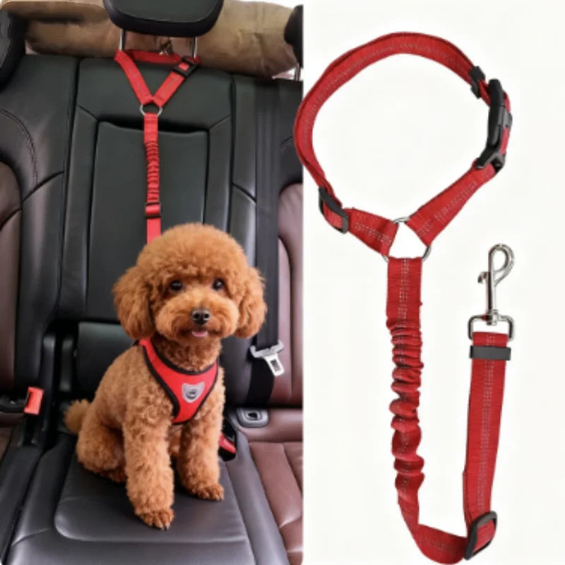 Zyvomart 2-in-1 Solid Dog Harness Leash & Adjustable Pet Car Backseat Safety Belt