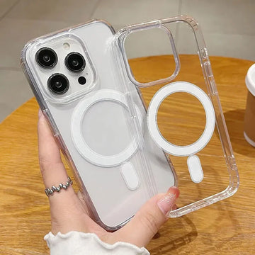 Zyvomart Ultra-Clear Magnetic Case with Shockproof Wireless Charging for iPhone