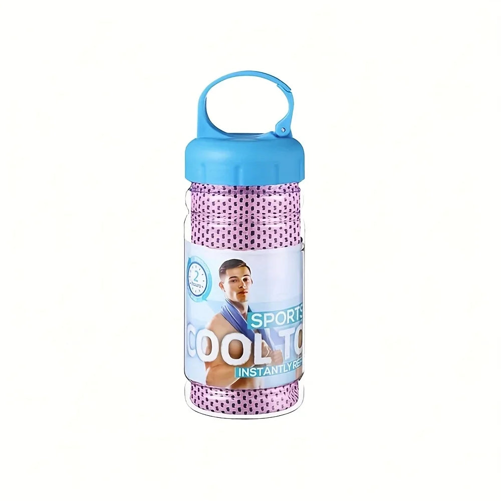 Zyvomart 30×80cm Portable Quick Dry Ice Towel with Bottle Mount Holder