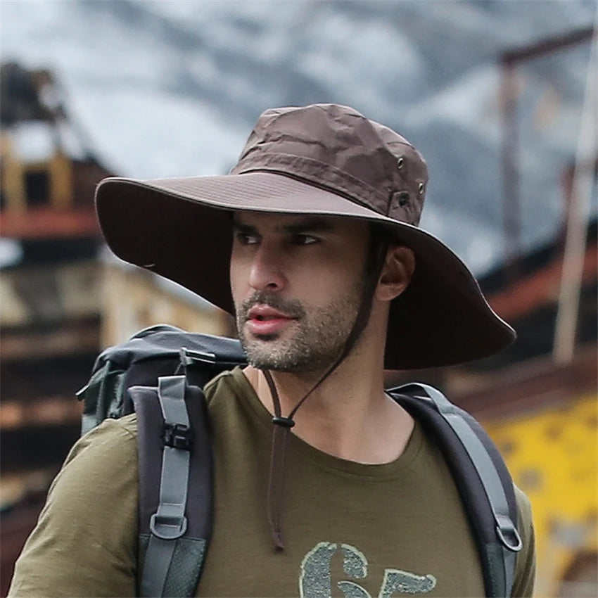 Zyvomart Men's Summer Bucket Hat Mesh Breathable Wide Brim Anti UV Fishing Cap