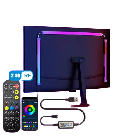 Zyvomart RGBIC Bluetooth Computer Screen Monitor Light Strip App Control