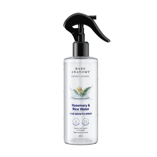 Bare Anatomy Rosemary & Rice Water Hair Growth Spray (200ml) - Hydrating Scalp Mist