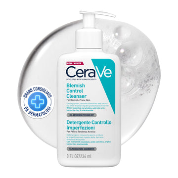 CeraVe Blemish Control Cleanser (236ml) - Exfoliating Gel-to-Foam Face Wash for Oily Skin