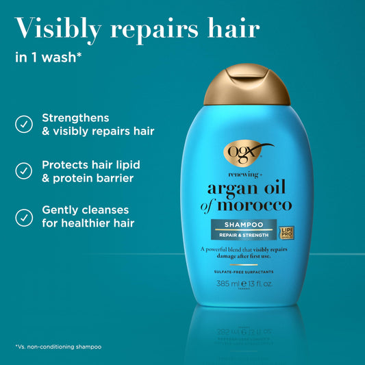 OGX Argan Oil of Morocco Repairing Shampoo 385ml - For Dry Damaged Hair
